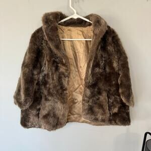 Vintage 1960s Regina Glenara By Glenoit Faux Fur Shrug Cropped Jacket Mobwife